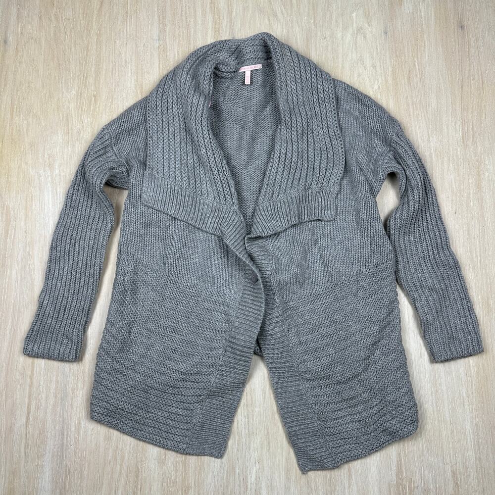 Victoria's Secret Gray Cozy Ribbed Knit Chunky Lounge Cardigan Sweater Medium